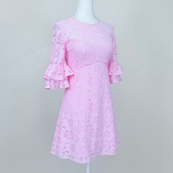Amanda Uprichard Aveline Dress in Lotus Pink Lace Size XS MSRP $225 - Picture 2 of 11